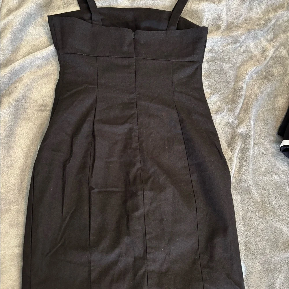 Finders Keepers Black Mini Dress with Gold Buttons - Picture 2 of 3